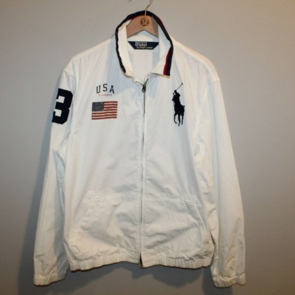 *Flaw Polo Ralph Lauren USA Zip Jacket Flag HW7589 - Picture 7 of 9